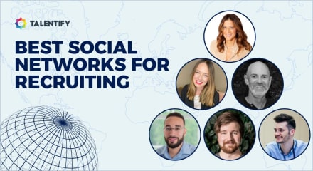 text written with best social networks for recruitment and six people